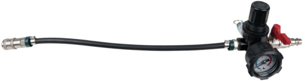 KS Tools Adaptateur d'entrée d'air pour système d'air de suralimentation de turbocompresseur avec tuyau et manomètre, 450 mm, 460.2481