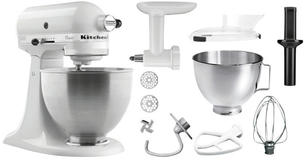 KitchenAid 5K45SSEWH, blanc, 4,28 L, ensemble robot culinaire, A150097