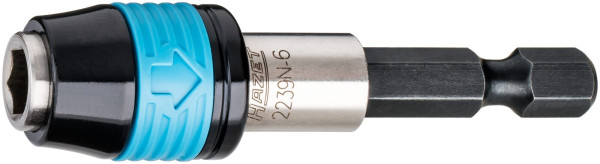 Adaptateur Hazet, six pans plein 6,3 (1/4 pouce), six pans creux 6,3 (1/4 pouce), avec fermeture à baïonnette pour un maintien sûr des embouts, 2239N-6