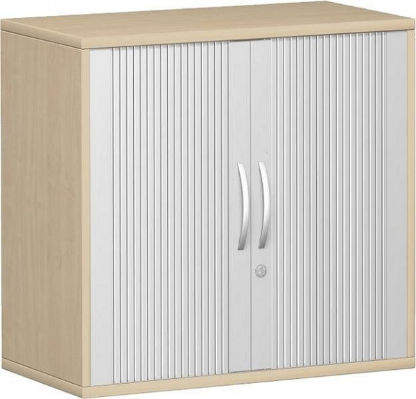 armoire à volets roulants geramöbel 1 étagère décorative, verrouillable, 800x425x768, argent/érable, N-10Q208-SA