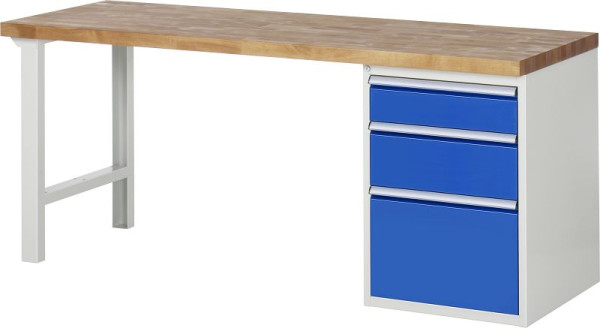 Etabli RAU série 7000 - modèle 7508-1, L2000 x P700 x H890 mm, base système L2000 x P650 x H850 mm, 03-7508A1-207B4M.11