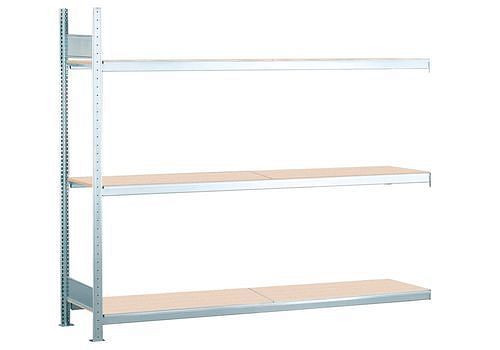 Étagère Schulte à grande portée avec panneaux de particules, champ supplémentaire, 3 niveaux de rangement, largeur des compartiments 2500 mm, 2506 x 436 x 2000 mm, 278963