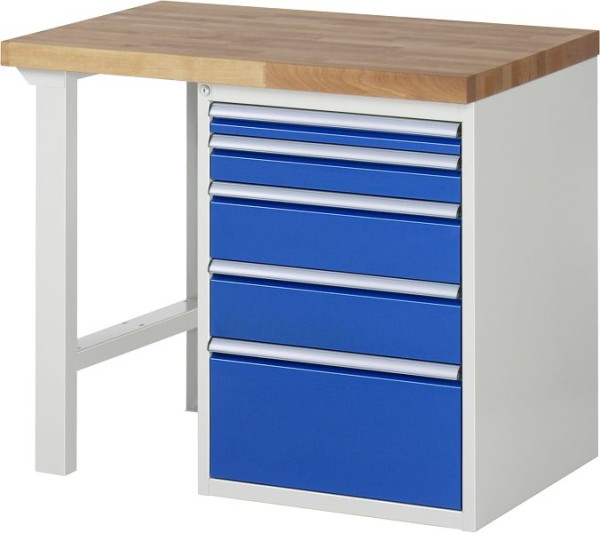 Etabli RAU série 7000 - conception modulaire, 5 x tiroirs, 1000x840x700 mm, 03-7511A1-107B4S.11