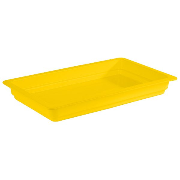 Récipient APS GN 1/1, 53 x 32,5 x 6 cm, porcelaine, jaune, résistant à la chaleur jusqu'à 220°C, 7,1 litres, 82270