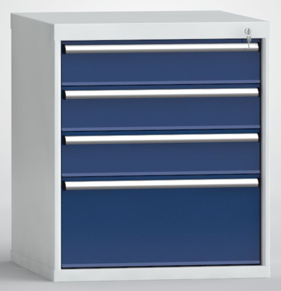 Armoire à tiroirs KLW H : 850 mm L : 725 mm P : 750 mm, dimensions d'installation : 750 mm Division : 36x36 unités, avec 4 tiroirs, SGB0850-04NP-003