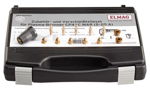 Jeu d'accessoires et de pièces d'usure ELMAG pour torche plasma CP41C MAR (5-20 ampères) pour Power Plasma 2025/M, 00054