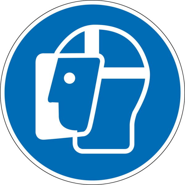 Panneau obligatoire Eichner "Utiliser une protection faciale", O 10 cm, aluminium gaufré, épaisseur 0,4 mm, 9225-11074-010