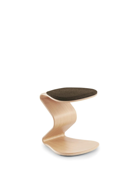 Petit tabouret NEST NATURE avec coussin d'assise plat en noix de coco, anthracite, 1115_96_32047