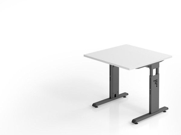 Bureau Hammerbacher OS08, 80 x 80 cm, plateau : blanc, épaisseur 25 mm, chant ABS 2 mm, forme rectangulaire, VOS08/W/G