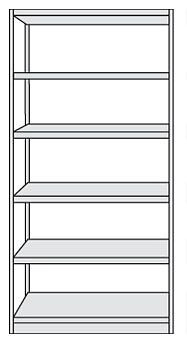 Kerkmann étagère de bureau complète Progress 500, L 960 x P 600 x H 1900 mm, gris clair, 50940911