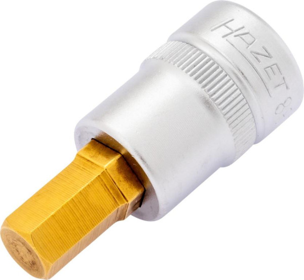 Douille tournevis Hazet, carré creux 10 mm, profil six pans creux, 9 mm, extra court avec moletage, 8801K-9