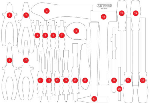 KS Tools Insert en mousse vide pour 811.0033, 811.0033-97