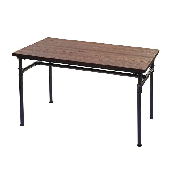 Table à manger Mendler HWC-H10b, table bistrot, métal orme gastronomie industrielle FSC brun-noir 120x70cm, 72486