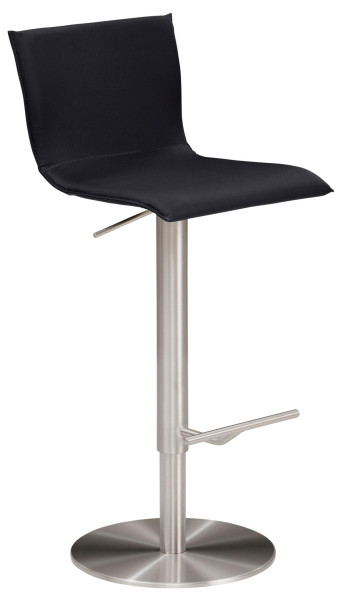Mayer Sitzmöbel , structure en chrome brossé, aspect acier inoxydable, siège à dossier haut, noir, 1226_04_81007