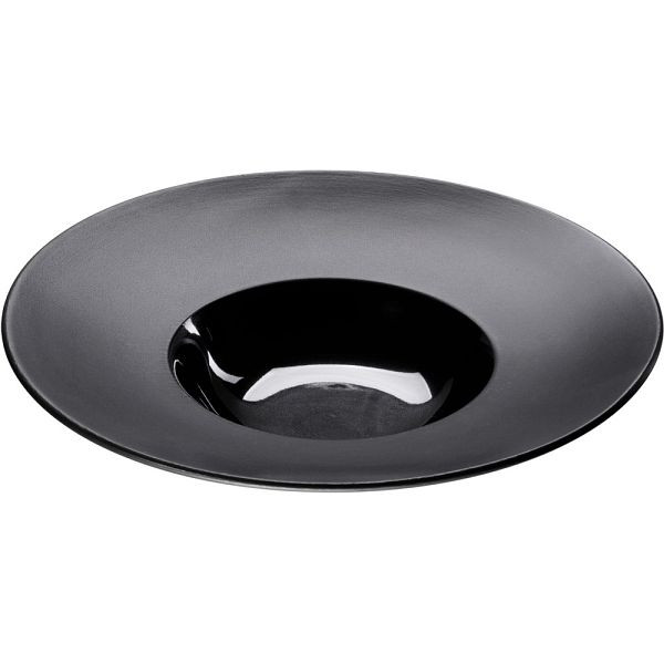 Assiette creuse gourmet contrast série Stalgast à large bord Ø 230 mm, noire, PZ2202230