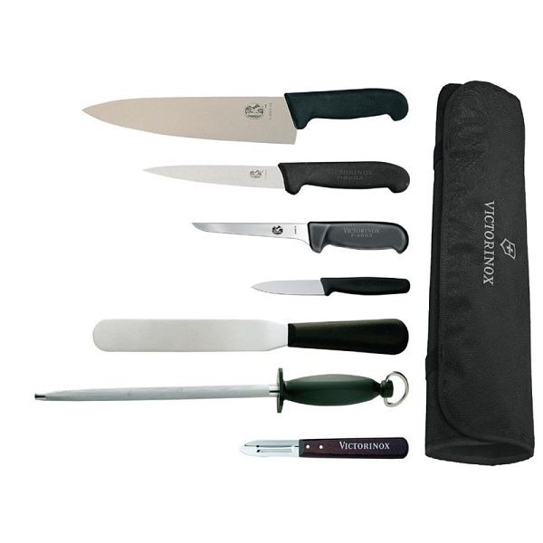 Ensemble de 7 couteaux Victorinox de Victorinox, Hygiplas et Vogue avec couteau de chef de 21,5 cm, F221