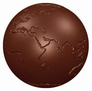 Moule à chocolat Schneider 275x135 mm globe terrestre, 50x50x25 mm, 2x4 -l Ø50, forme double, 421648