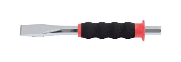 Burin plat KS Tools avec poignée de protection des mains, 8 pans, 20 mm, 156.0241