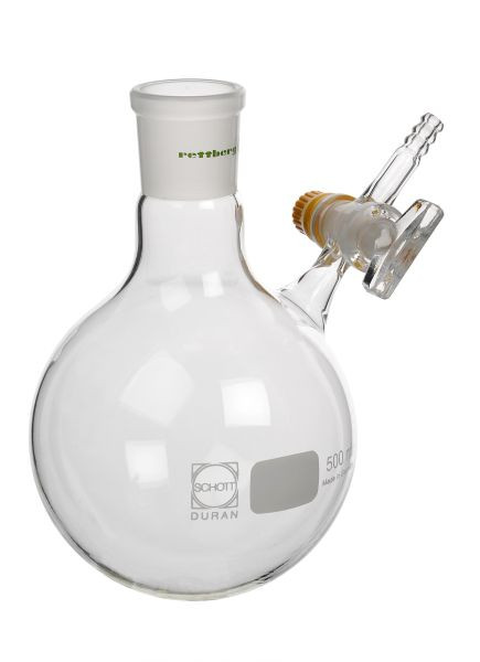 Flacon Rettberg Schlenk, 1000 ml, manchon NS 29/32, robinet latéral en verre 2,5 mm et olive 9 mm, 134029254