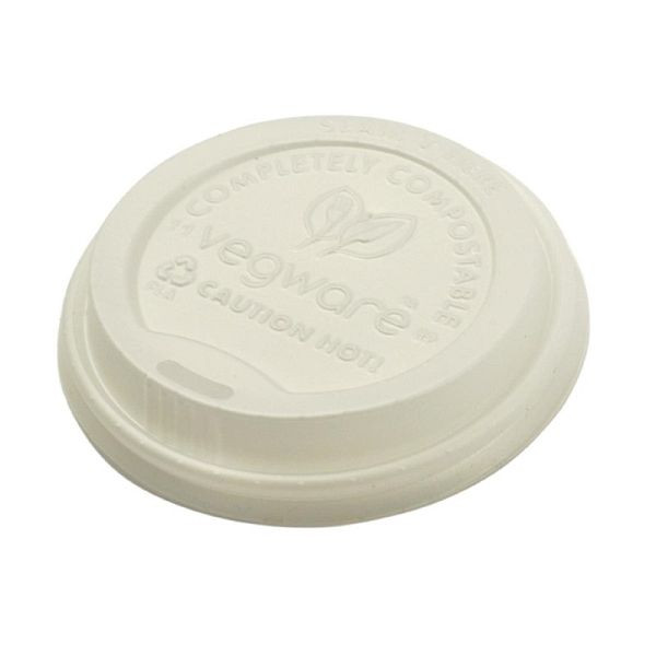 Couvercles de gobelets pour boissons chaudes compostables Vegware 34 / 45,5cl, UE: 1000 pièces, GH023