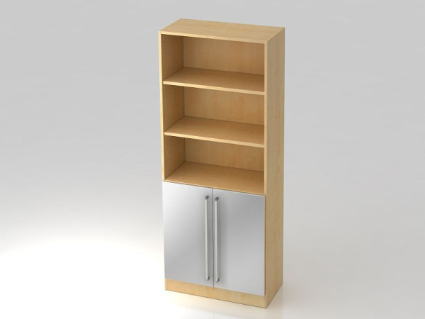 Armoire Hammerbacher 5OH, 2 portes sous le panneau de plinthe, poignée chromée érable/argent, 80x42x200,4 cm (LxPxH), V7700/3/S/CE
