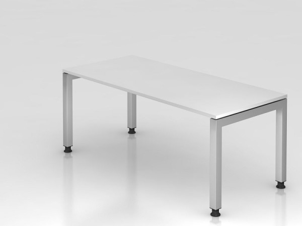 Bureau Hammerbacher pied en U carré 180x80cm blanc, forme rectangulaire, plateau flottant, VJS19/W/S