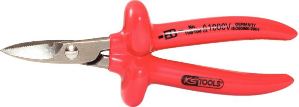 Ciseaux d'électricien KS Tools 1000 V, 180 mm, 117.1206