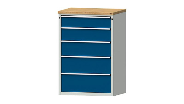 Armoire à tiroirs pour établis ANKE, modèle 4007 V, 915 x 700 x 1320 mm, RAL 7035/5010, BMP 40 mm, 611.313