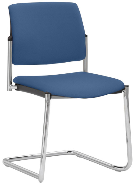 Mayer Sitzmöbel chaise empilable, structure luge chromée, bleu, 2518_F1_30612