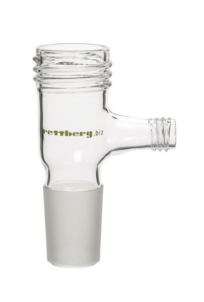 Adaptateur fileté Rettberg, GL 32 sur noyau NS 29/32, avec filetage latéral GL 14, verre borosilicaté 3.3, 107000435