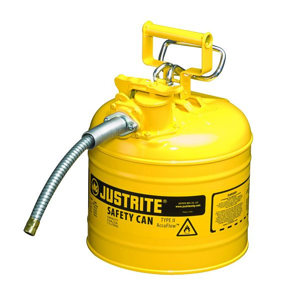 Conteneurs de sécurité Justrite AccuFlow Type II 1002, 25,4 cm x 25,4 cm, 3556 cm, jaune, Type II - tuyau 16⌀ x 229 mm, JCN7220220