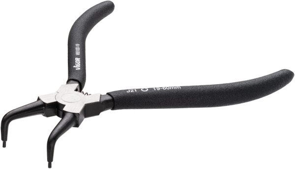Pince à circlips VIGOR, 180 mm, pointes coudées à 90° (Forme D), V6510D-19