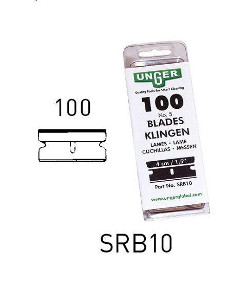 Lames de rechange UNGER, 4 cm, UE : 1 boîte de 100 pièces, SRB10