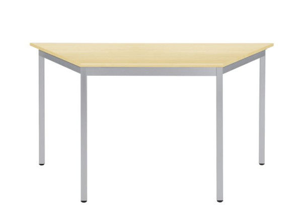 Table polyvalente Bisley MULTI Desking, trapèze 19 mm, décor érable MP, structure aluminium, H 740 x L 1400 x P 700 mm, MTT1407MP300