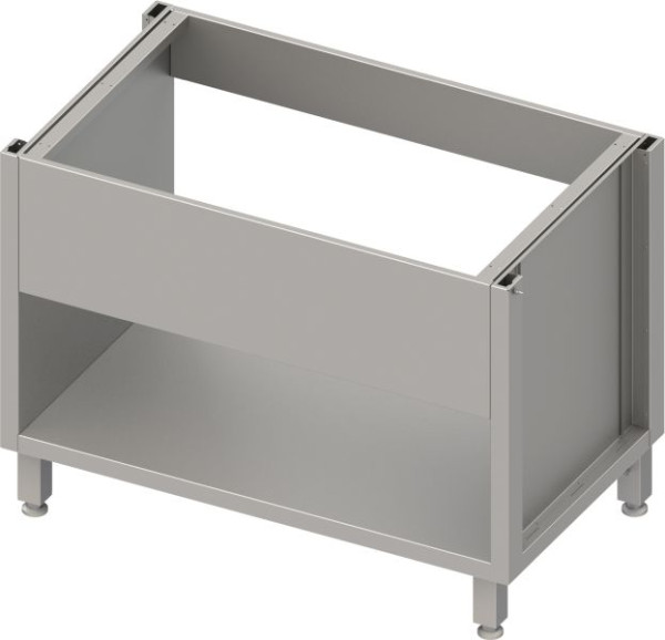 Caisson meuble évier en acier inoxydable Stalgast version 2.0, pour pieds/cadre de socle, avec panneau de lavabo 600x640x660 mm, BX06670