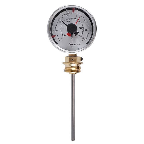 Thermomètre JUMO, plage d'affichage -20 à 120 °C, longueur d'installation 150 mm, 2 contacts de commutation, 00455919