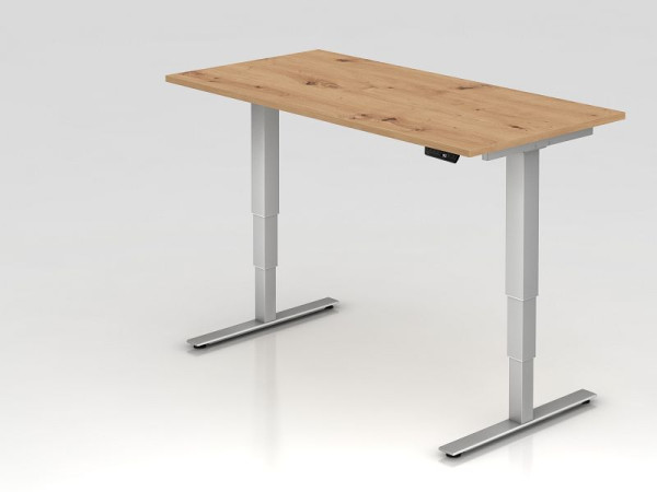 Bureau Hammerbacher XDSM16, 160 x 80 cm, plateau : chêne noueux, épaisseur 25 mm, chant épais en ABS, forme rectangulaire, VXDSM16/R/S