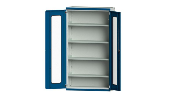 Etablis ANKE, armoire pour charges lourdes, modèle 101, 1085 x 400 x 1950 mm, zone de visualisation en plexiglas, RAL 7035/5010, 620.210