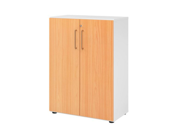 Armoire Hammerbacher 3OH 938T3 blanc/hêtre, 80 x 42 x 110 cm, V938T3/W/6/BS