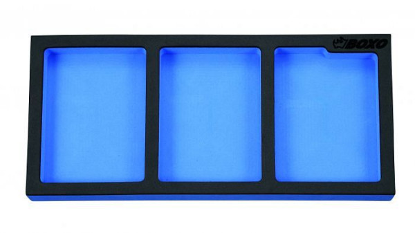 Plateau en mousse vide Boxo avec 3 compartiments, UE : 10 pièces, BX000-3