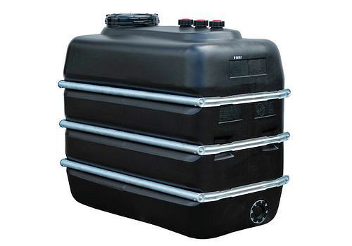Réservoir chimique DENIOS en polyéthylène (PE), volume de 2500 litres, noir, 269-743