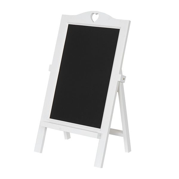 Panneau publicitaire Mendler HWC-E51, tableau décoratif pour butée client, tableau noir, 66x39x33cm, laqué blanc, 61003