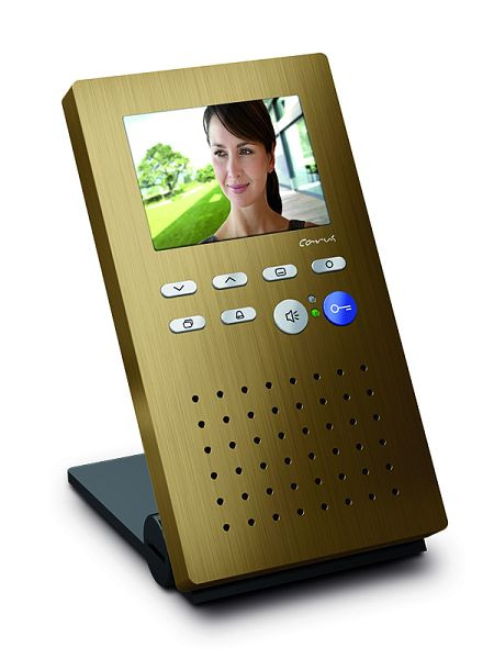 Interphone vidéo intérieur TCS pour mains libres série Carus ORIGO, appareil de table bronze, CAI2010-0151