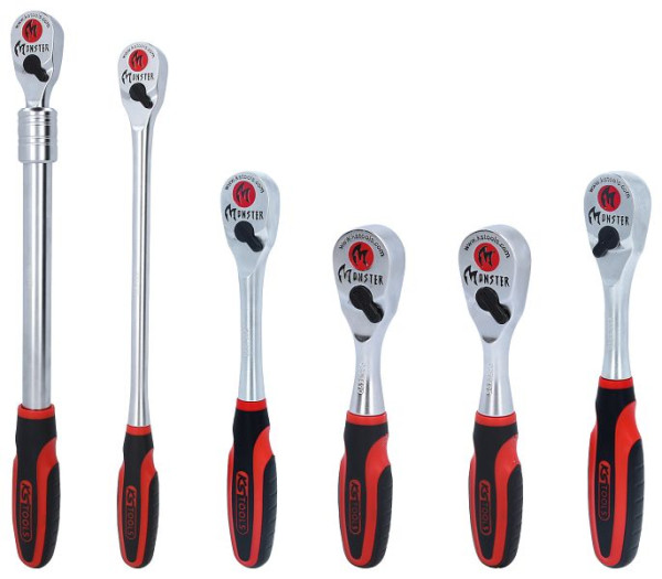 Jeu de cliquets réversibles KS Tools Monster, 6 pièces 1/4" + 3/8" + 1/2", 935.0006