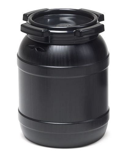 Fût à col large DENIOS WH-UV 6, avec protection UV, 6 litres, noir, avec homologation UN, 179-661