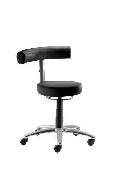 Mayer Sitzmöbel chaise pivotante fonctionnelle, réglage en hauteur du dossier, structure noire, noir brillant, 1280_POL_30572