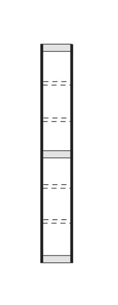 Kerkmann étagère de bureau Progress 2000, P 300 x H 2600 mm, argent/gris clair, 50201814