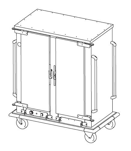 Chariot banquet ETERNASOLID RACKTIC 2 × 8 GN 1/1, chauffant, deux portes, ES3216GN-K