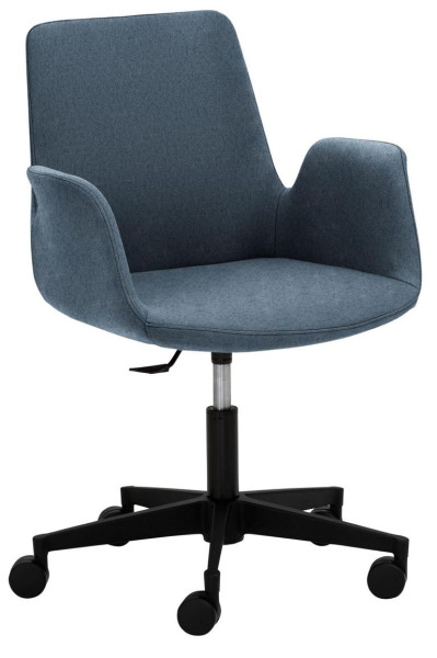 Fauteuil Mayer Sitzmöbel , avec piètement en plastique (ø 61 cm) noir, bleu chiné, 2010_03_26652