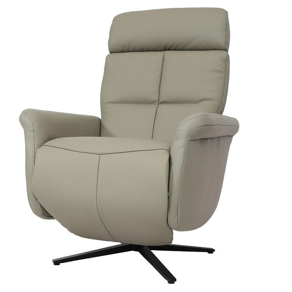 Fauteuil relax Mendler HWC-L10, fauteuil TV design, fauteuil TV, fauteuil inclinable, fonction inclinable, cuir intégral, gris, 98381